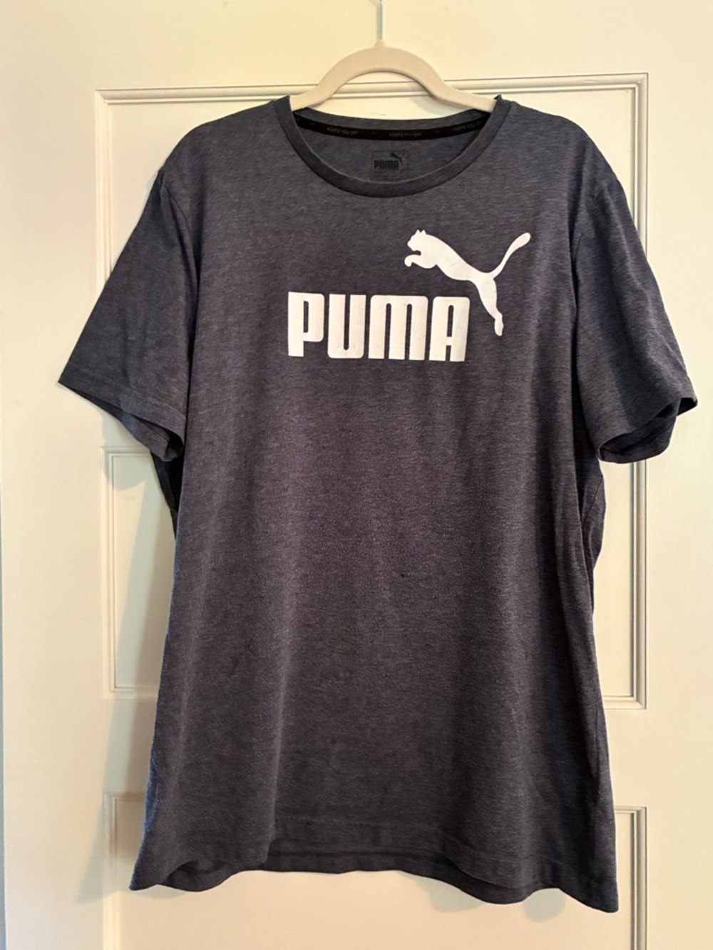 Puma Women's Short Sleeve Tee in Heather grey with White Logo